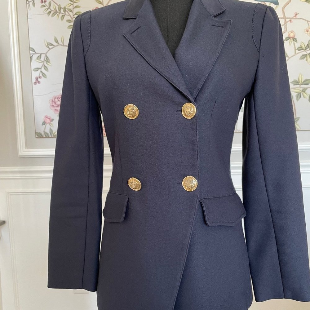 Navy L'Agence double breasted blazer. XS.